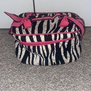 Zebra print cosmetics bag
